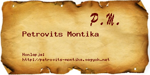 Petrovits Montika névjegykártya